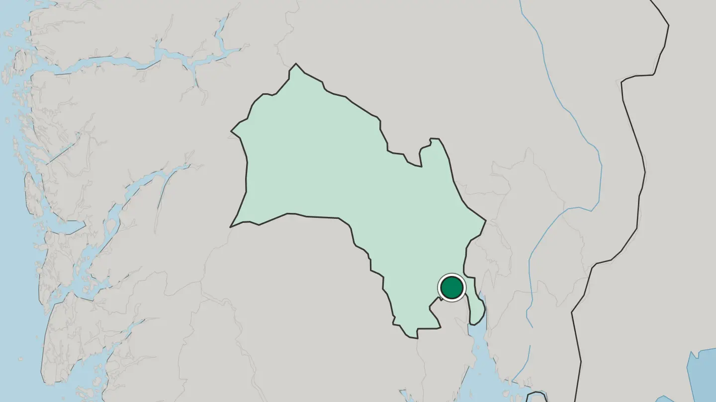 Map of Drammen in Norway