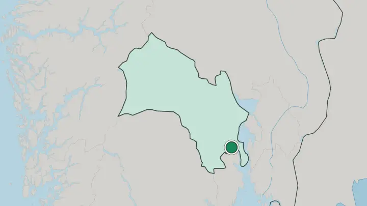 Map of Drammen in Norway