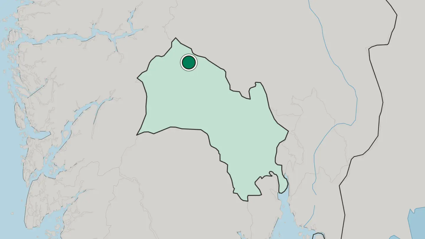 Map of Hemsedal in Norway