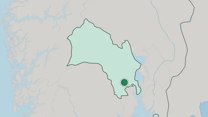 Map of Hokksund in Norway