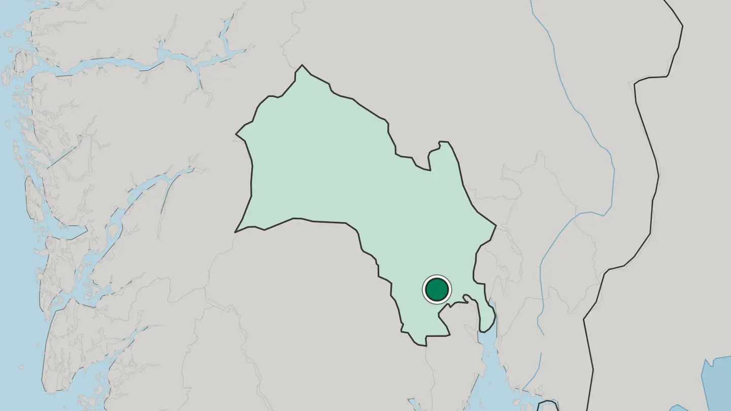 Map of Hokksund in Norway