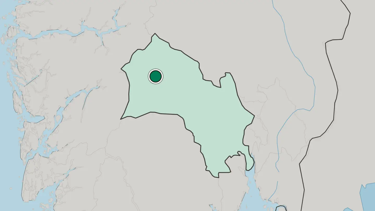 Map of Hol in Norway