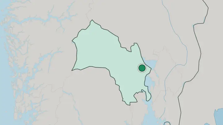 Map of Hønefoss in Norway