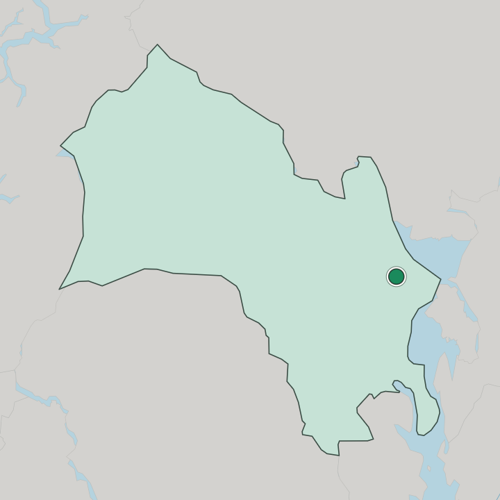 Map showing Hønefoss — In Buskerud