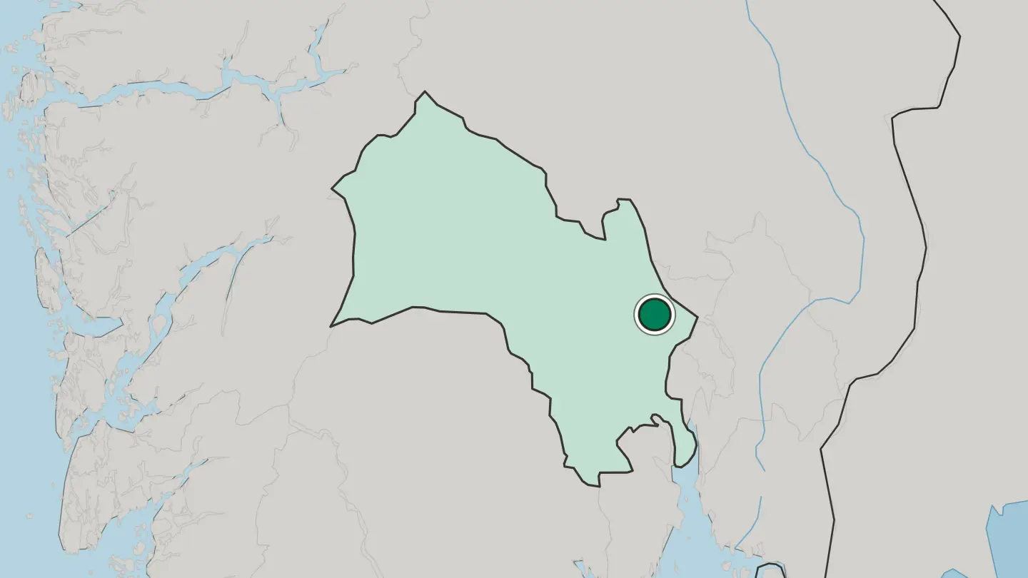 Map of Hønefoss in Norway