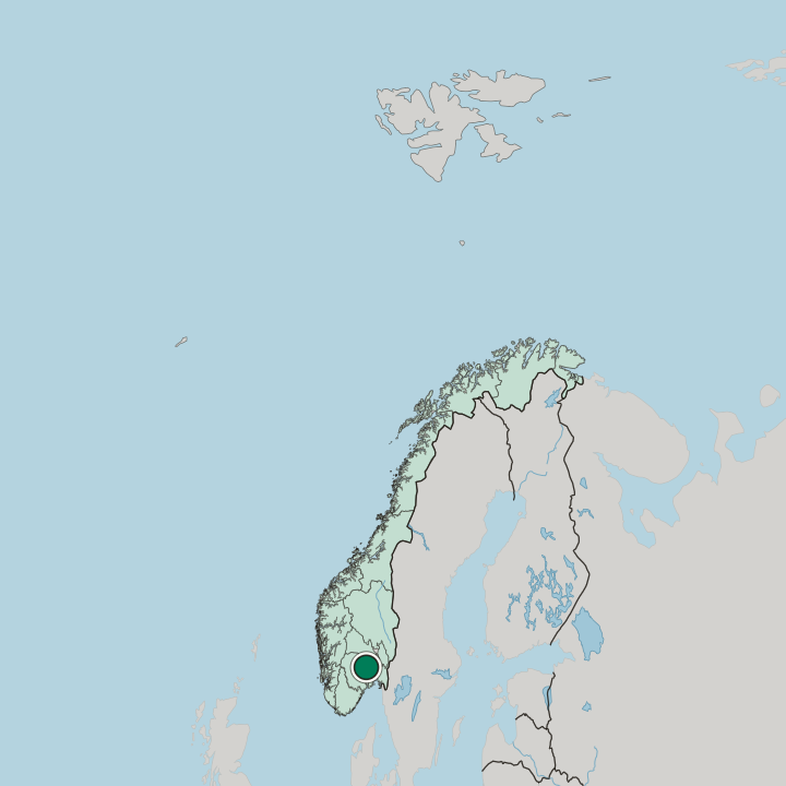 Map showing Kongsberg — In Norway