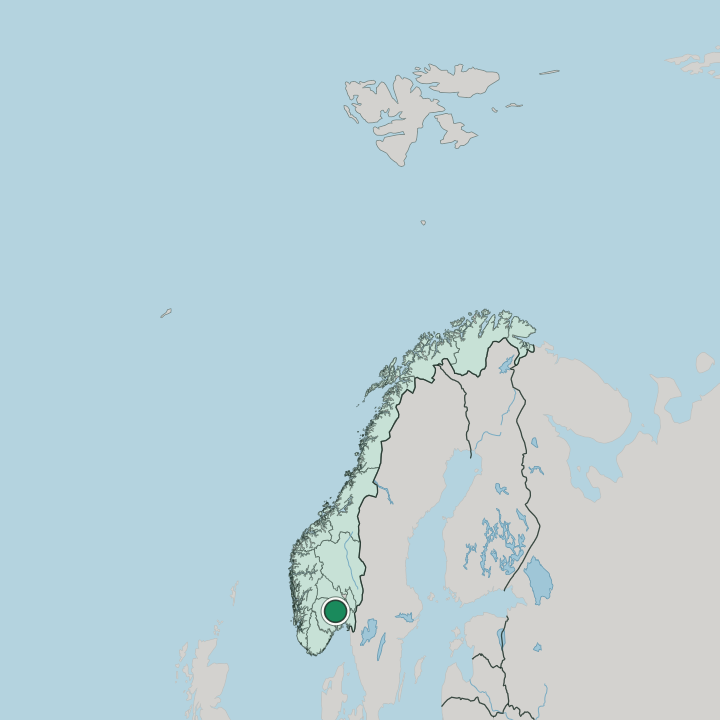 Map showing Kongsberg — In Norway