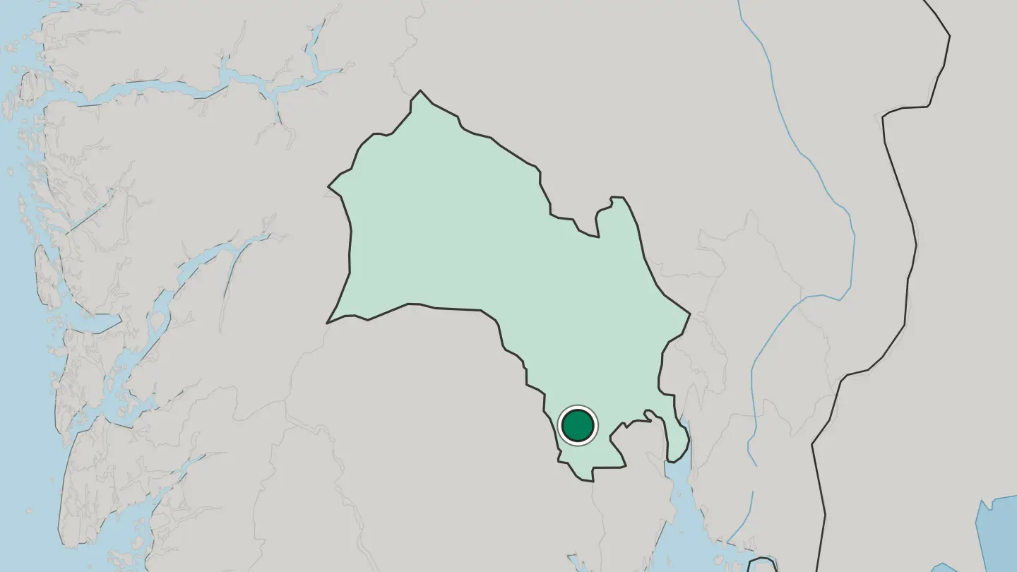 Map of Kongsberg in Norway