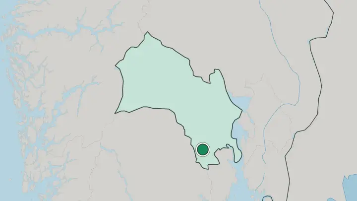 Map of Kongsberg in Norway