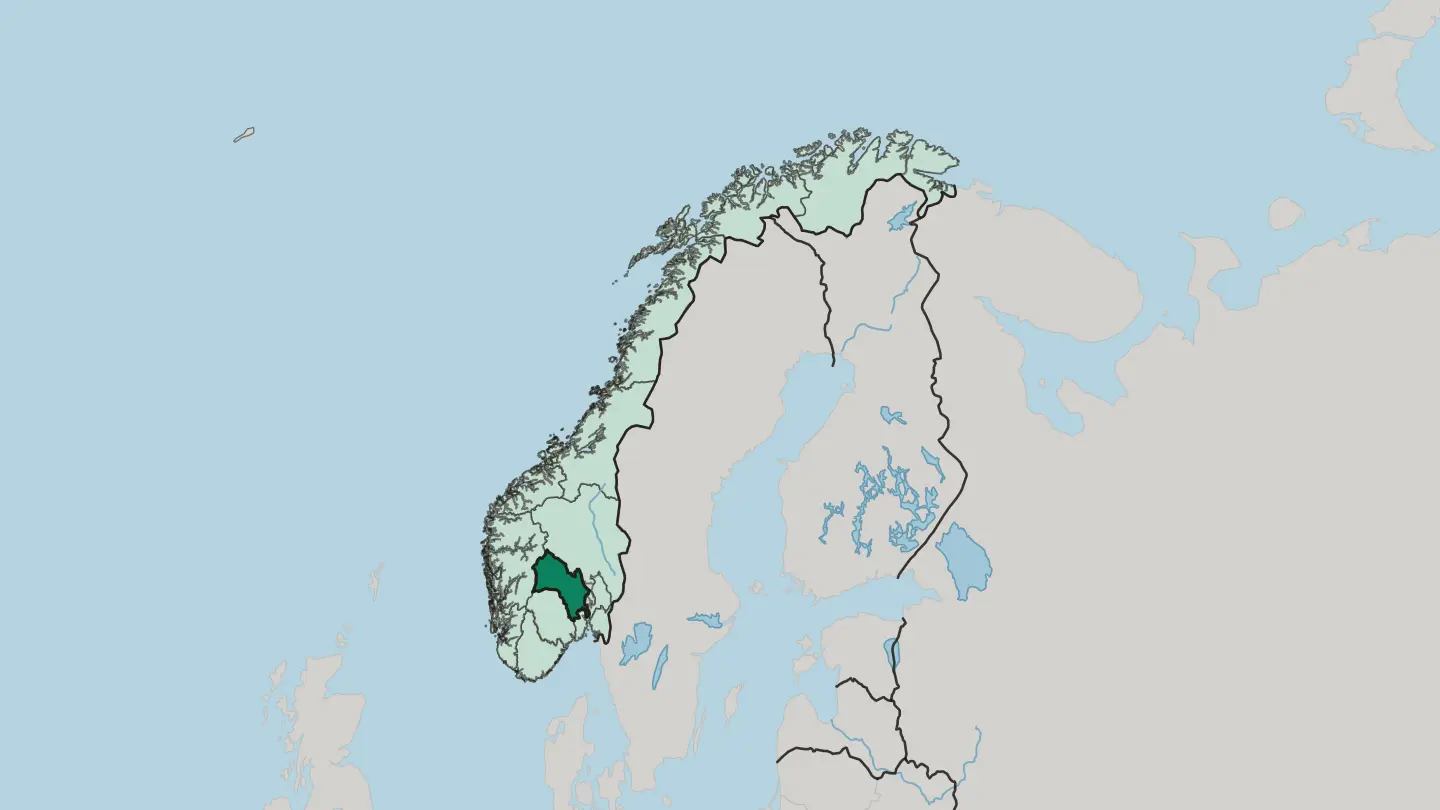 Map of Buskerud fylke in Norway