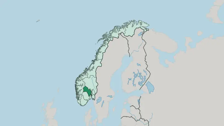 Map of Buskerud in Norway