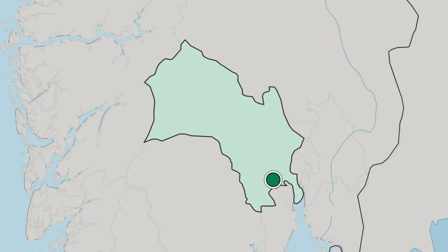 Map of Mjøndalen in Norway