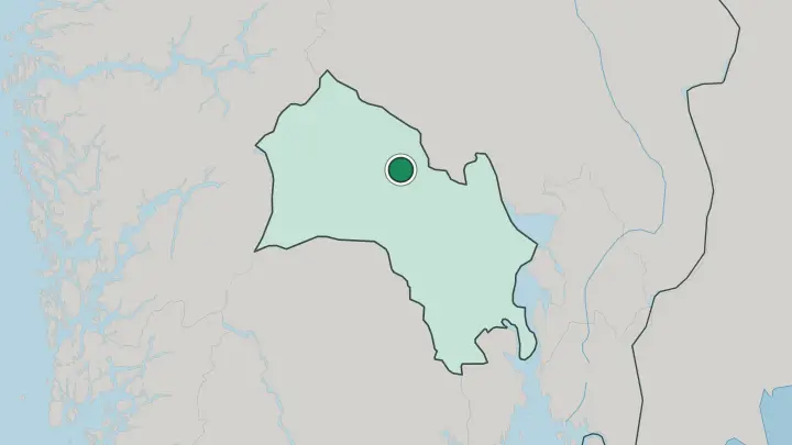 Map of Nesbyen in Norway