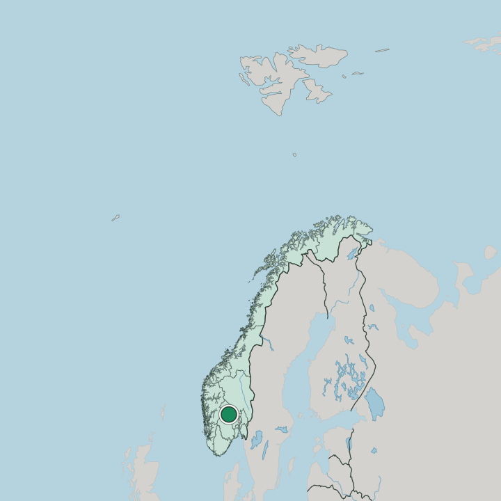 Map showing Rødberg — In Norway