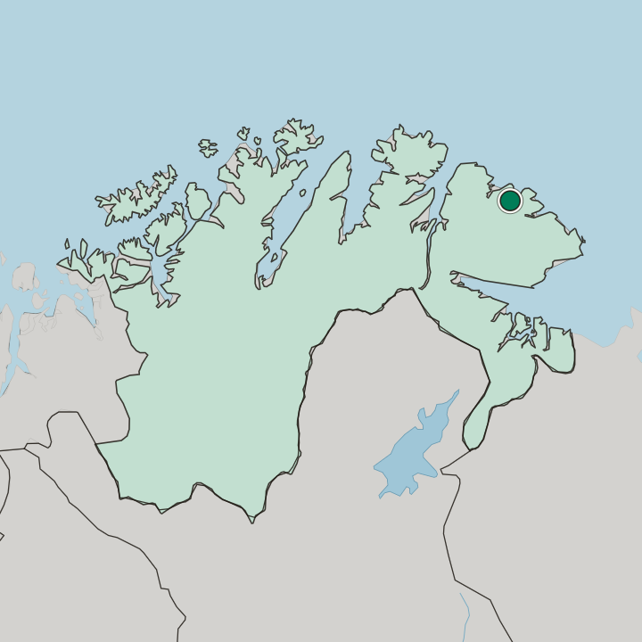 Map showing Båtsfjord — In Finnmark