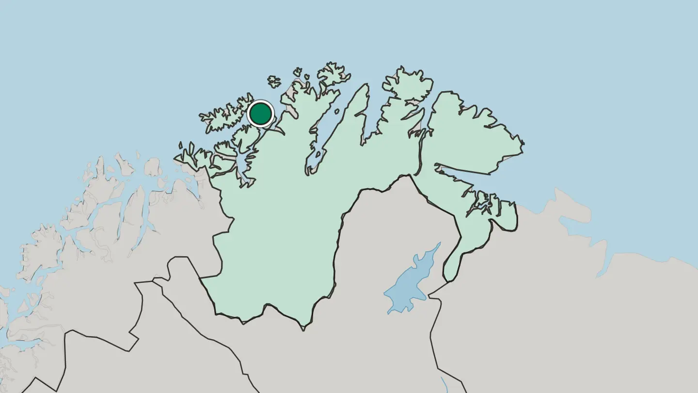 Map of Hammerfest in Norway