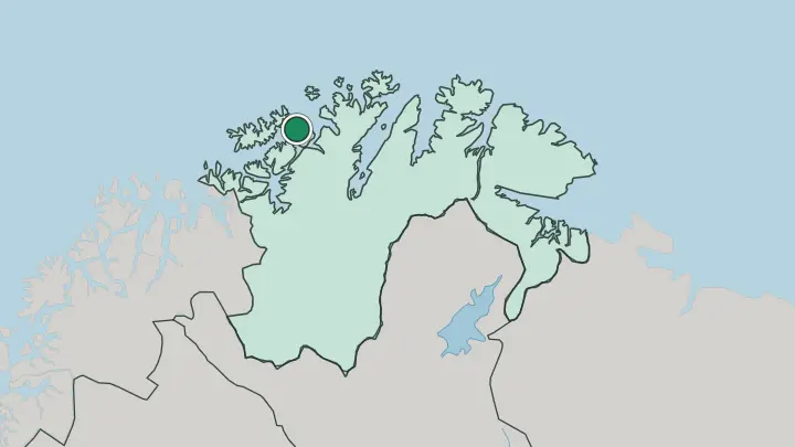 Map of Hammerfest in Norway