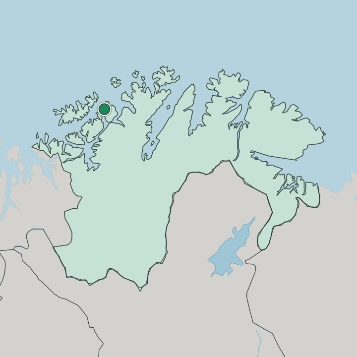 Map showing Hammerfest — In Finnmark