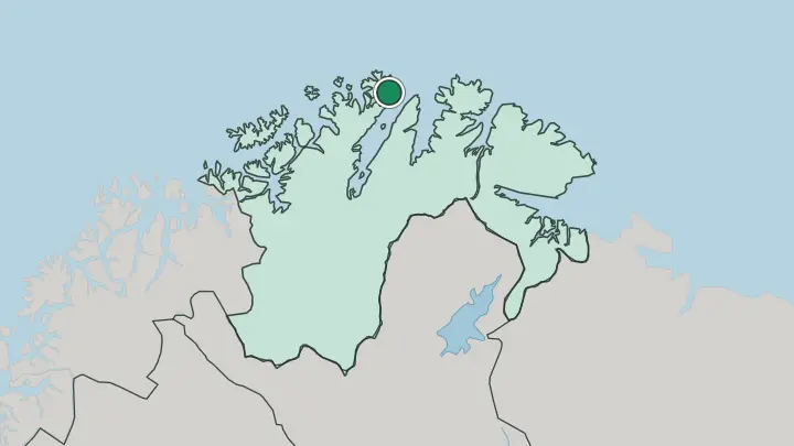 Map of Honningsvåg in Norway