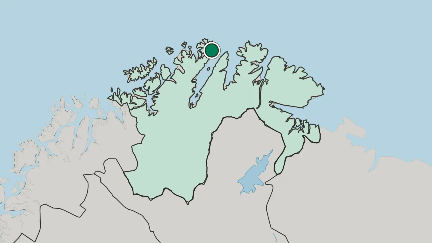 Map of Honningsvåg in Norway