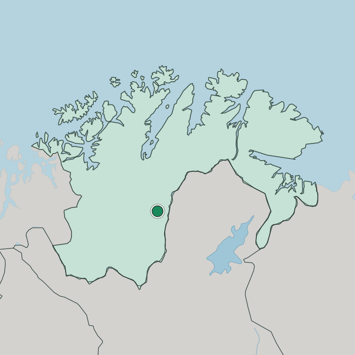 Map showing Kárášjohka — In Finnmark