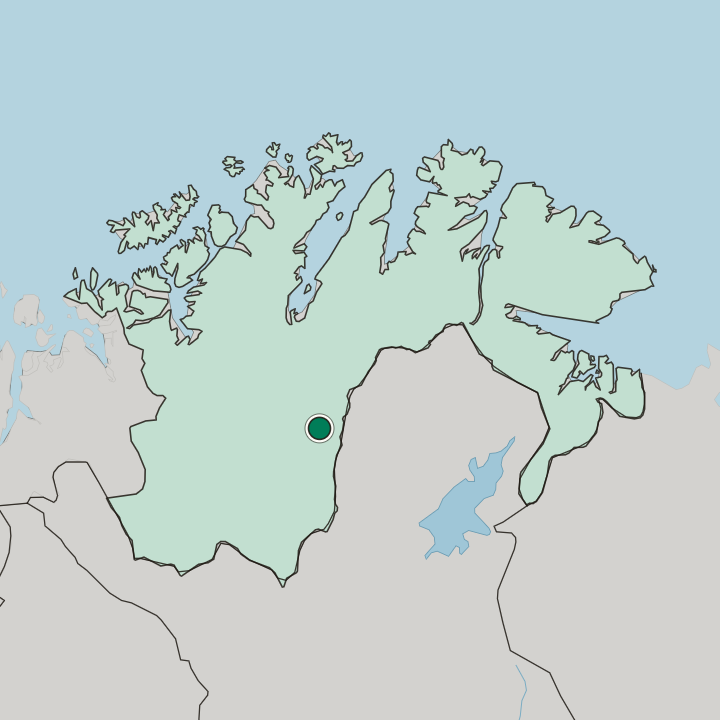 Map showing Kárášjohka — In Finnmark