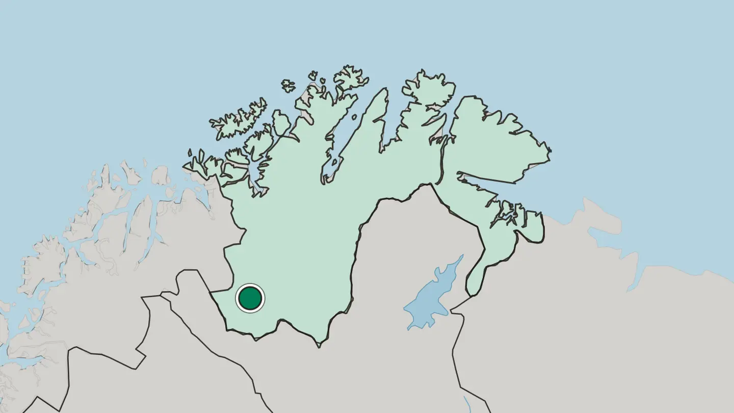 Map of Kautokeino in Norway