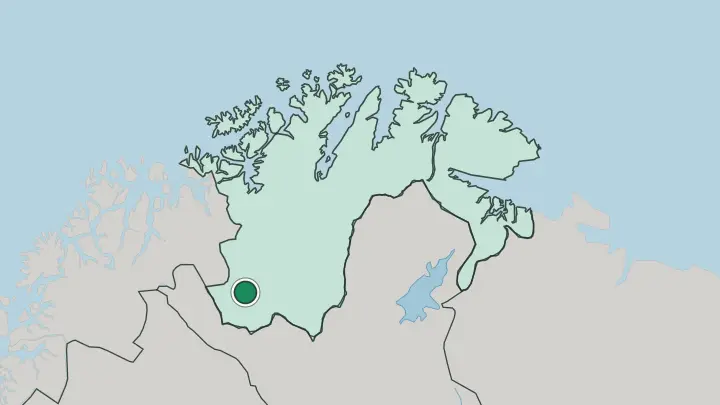 Map of Kautokeino in Norway