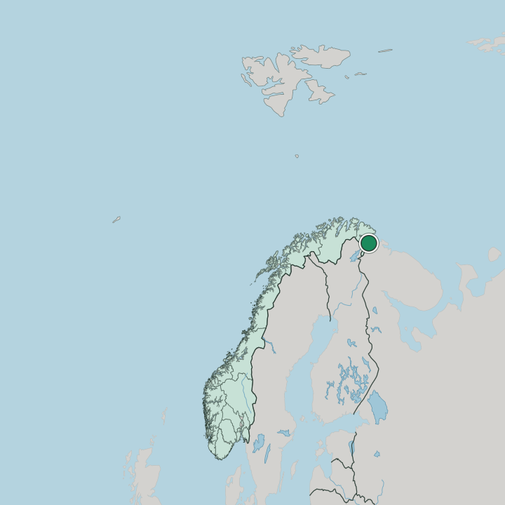 Map showing Kirkenes — In Norway