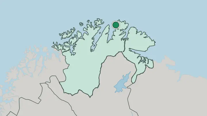 Map of Kjøllefjord in Norway