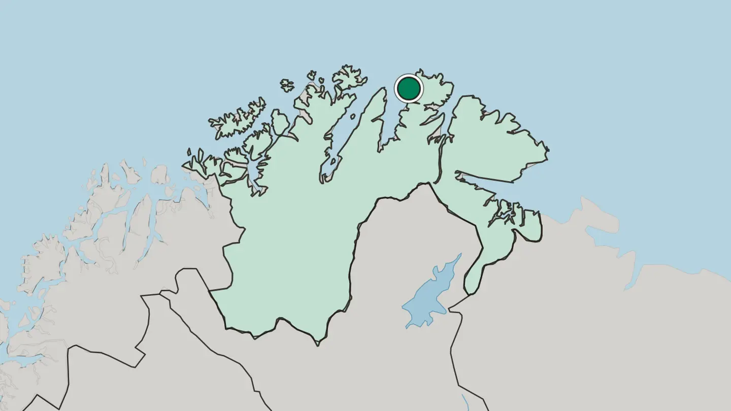 Map of Kjøllefjord in Norway