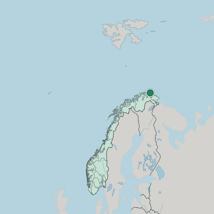 Map showing Mehamn — In Norway