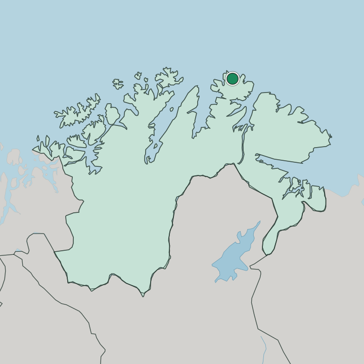 Map showing Mehamn — In Finnmark