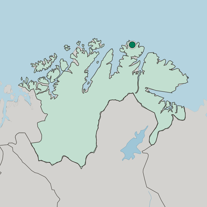 Map showing Mehamn — In Finnmark