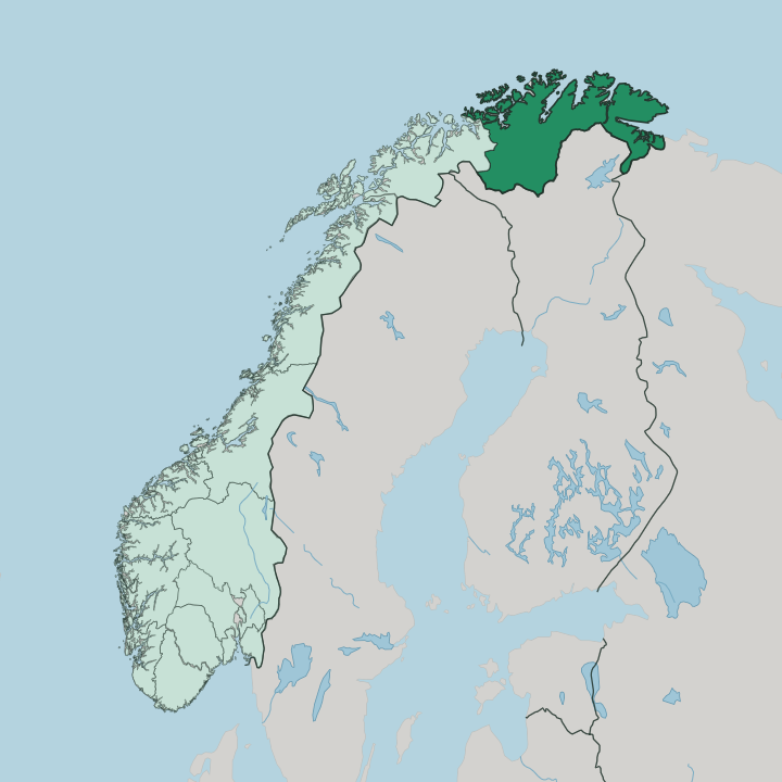 Map showing Finnmark — In Norway
