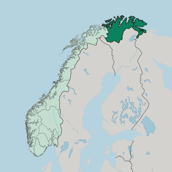 Map showing Finnmark — In Norway