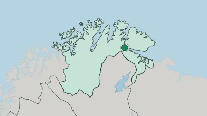 Map of Tana Bru in Norway