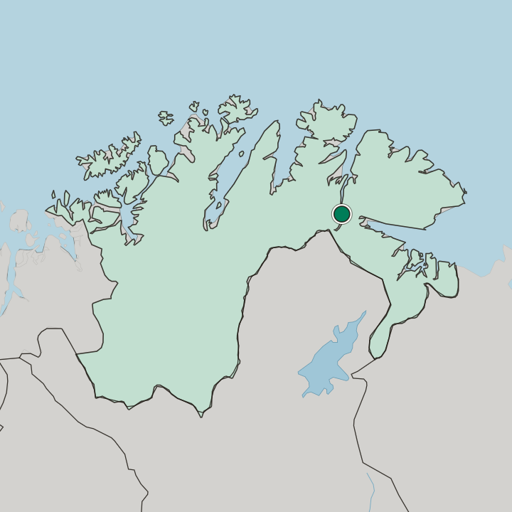 Map showing Tana Bru — In Finnmark