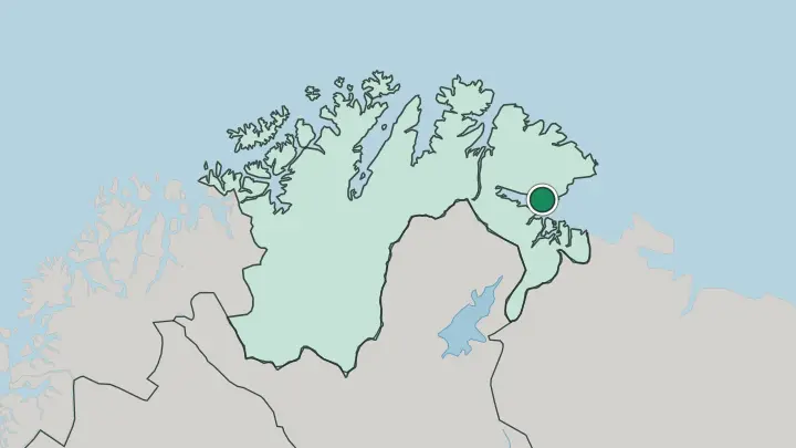 Map of Vadsø in Norway