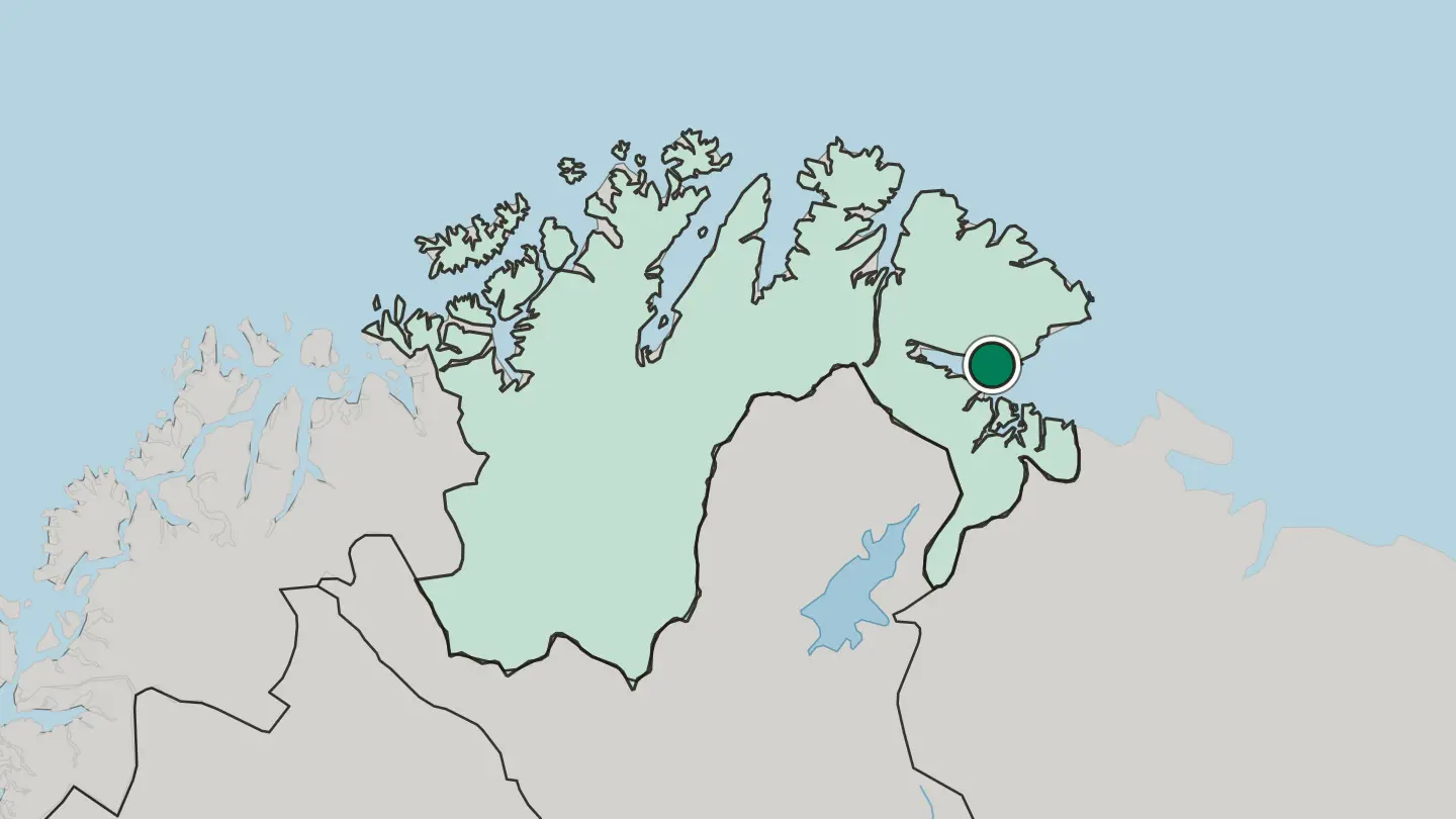 Map of Vadsø in Norway