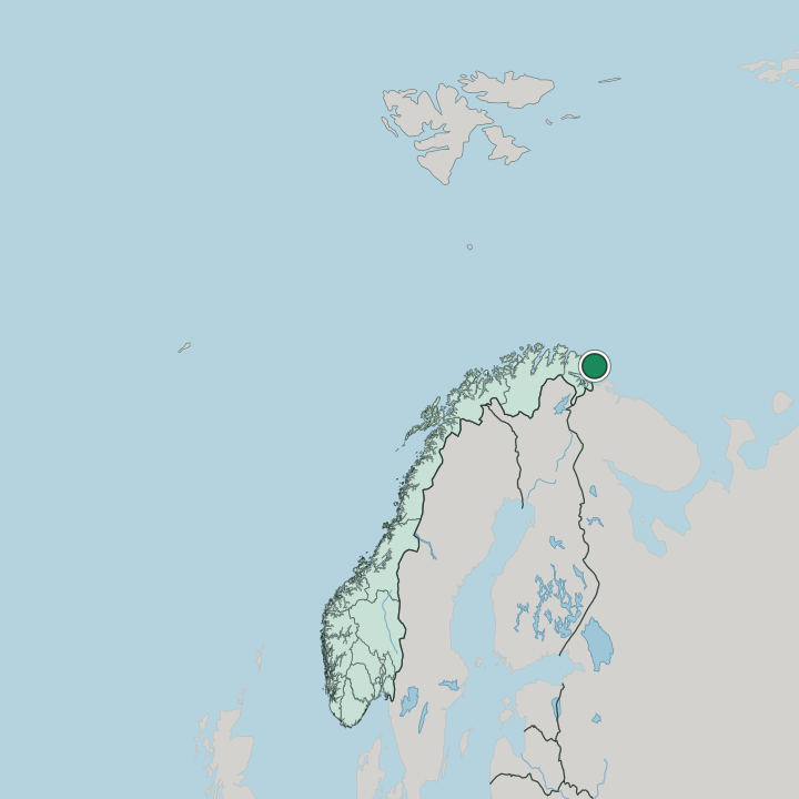 Map showing Vardø — In Norway