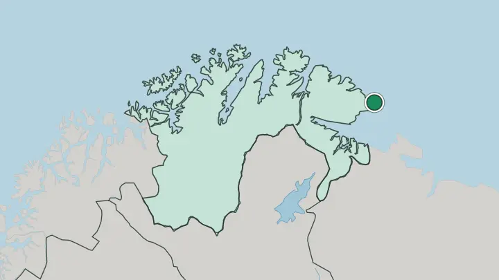 Map of Vardø in Norway