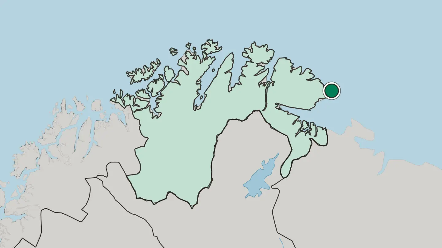 Map of Vardø in Norway