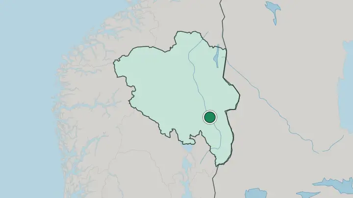 Map of Elverum in Norway