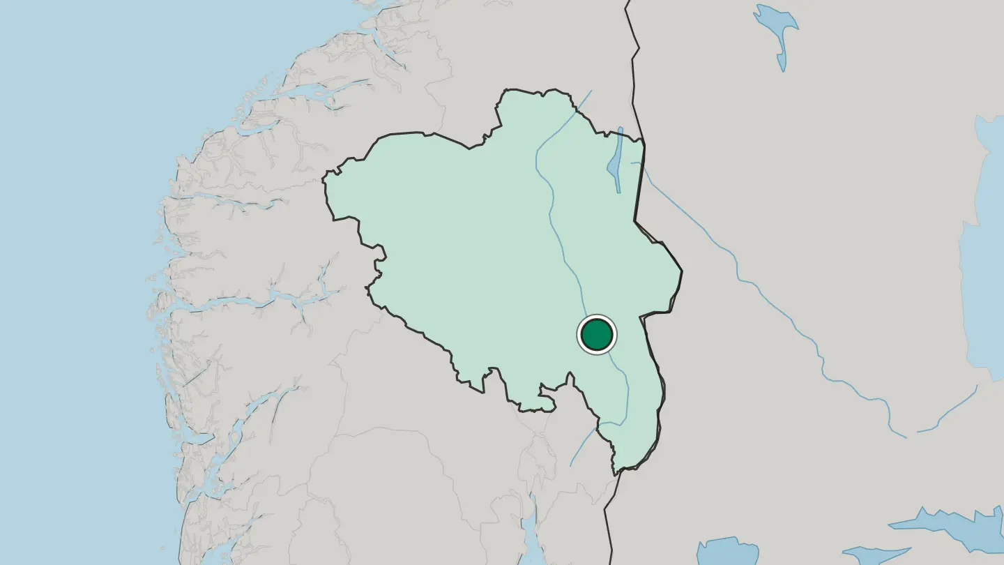 Map of Elverum in Norway