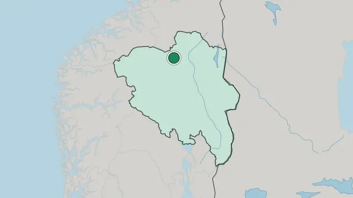Map of Folldal in Norway
