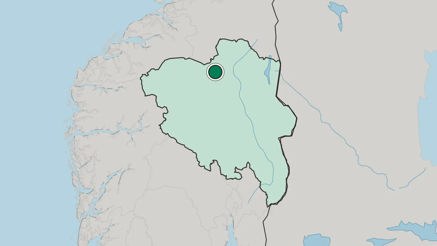 Map of Folldal in Norway