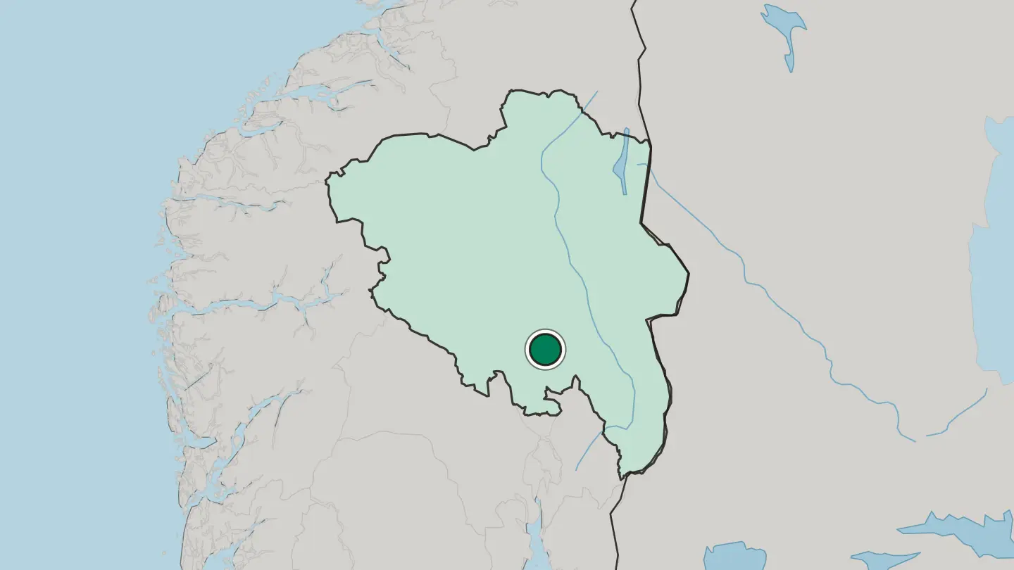 Map of Gjøvik in Norway