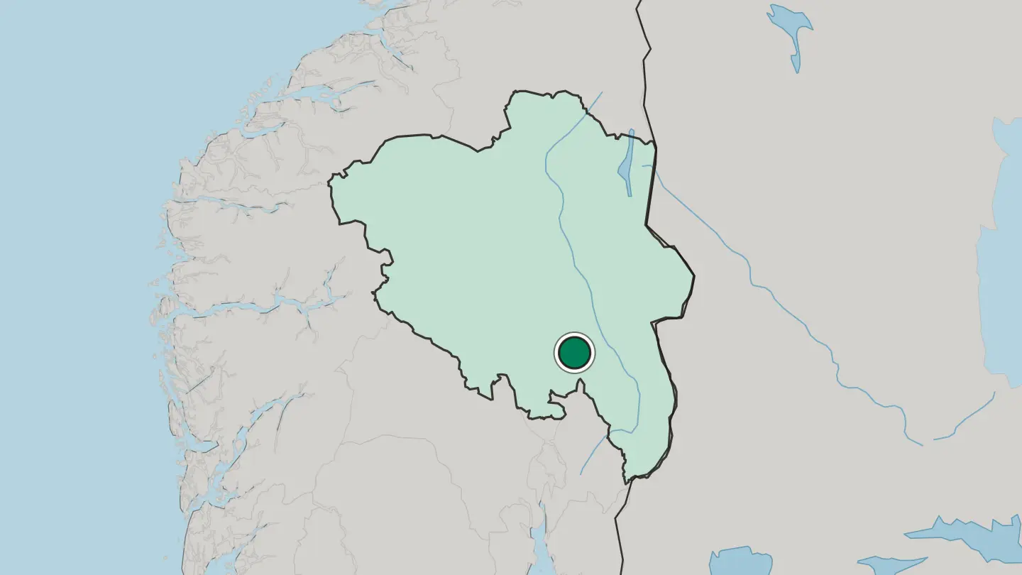 Map of Hamar in Norway
