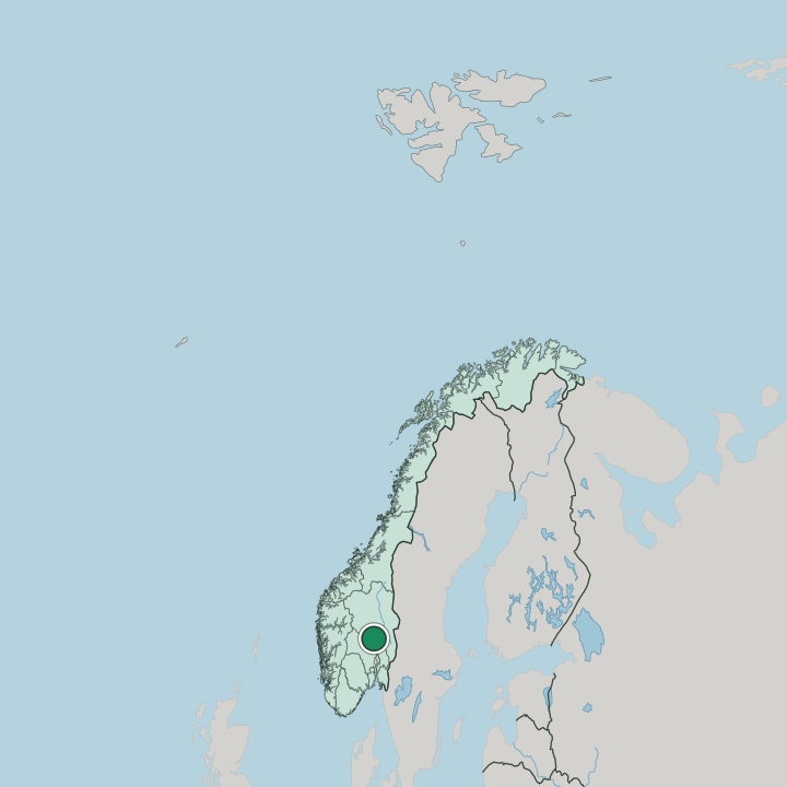 Map showing Hov — In Norway